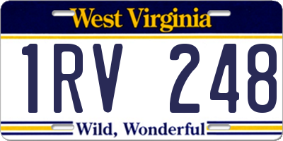 WV license plate 1RV248