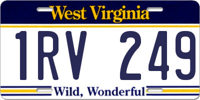 WV license plate 1RV249
