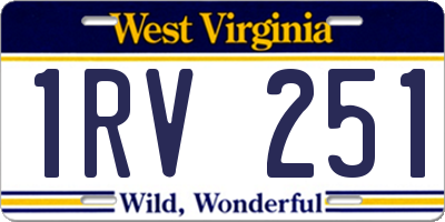 WV license plate 1RV251