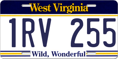 WV license plate 1RV255
