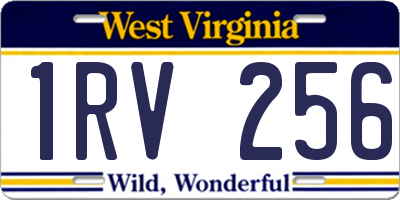 WV license plate 1RV256