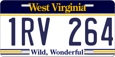 WV license plate 1RV264
