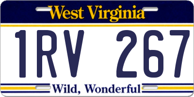 WV license plate 1RV267