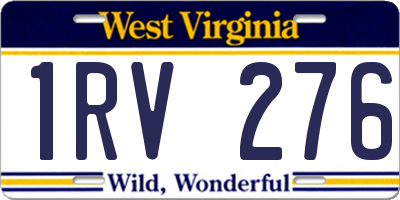 WV license plate 1RV276