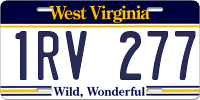WV license plate 1RV277