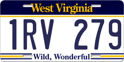 WV license plate 1RV279