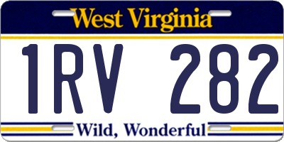 WV license plate 1RV282