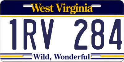 WV license plate 1RV284