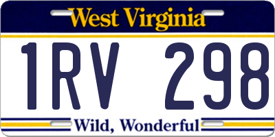 WV license plate 1RV298