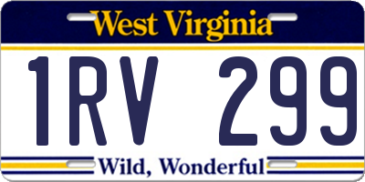 WV license plate 1RV299