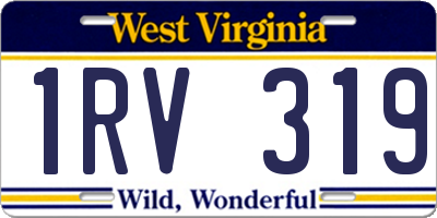 WV license plate 1RV319