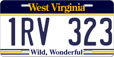 WV license plate 1RV323