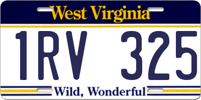 WV license plate 1RV325