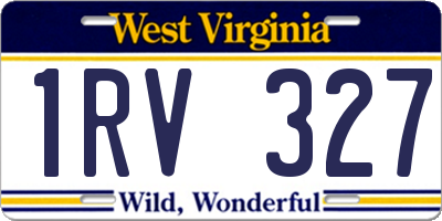 WV license plate 1RV327