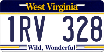 WV license plate 1RV328