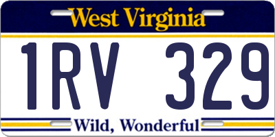 WV license plate 1RV329