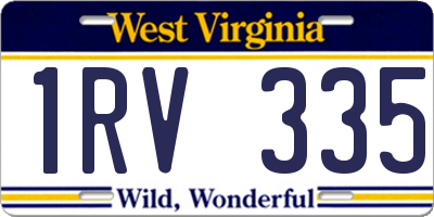 WV license plate 1RV335