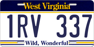 WV license plate 1RV337