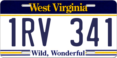 WV license plate 1RV341