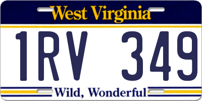 WV license plate 1RV349