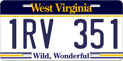 WV license plate 1RV351