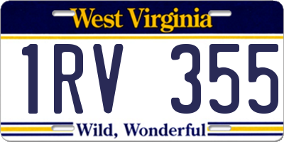 WV license plate 1RV355