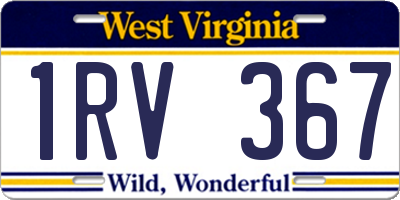 WV license plate 1RV367