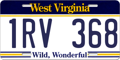 WV license plate 1RV368
