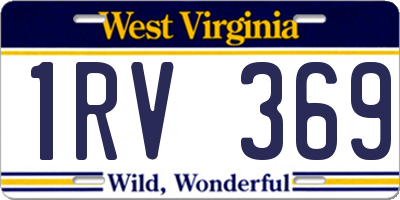 WV license plate 1RV369