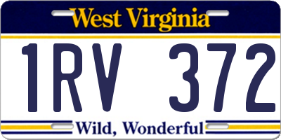 WV license plate 1RV372