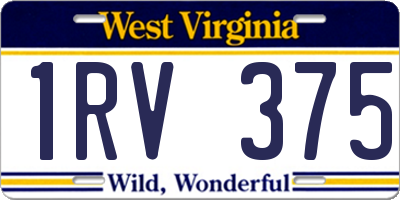 WV license plate 1RV375