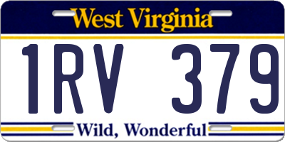 WV license plate 1RV379