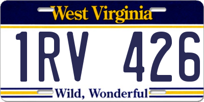 WV license plate 1RV426
