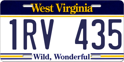 WV license plate 1RV435
