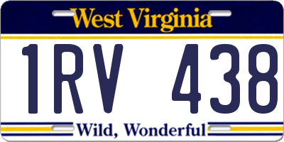 WV license plate 1RV438