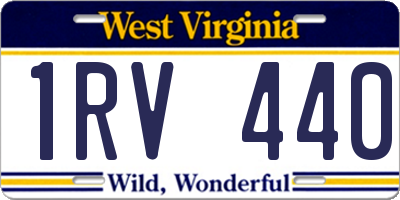 WV license plate 1RV440
