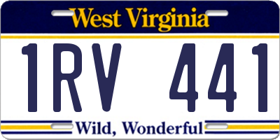 WV license plate 1RV441