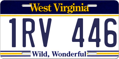 WV license plate 1RV446