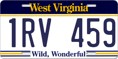 WV license plate 1RV459
