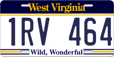 WV license plate 1RV464