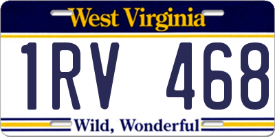 WV license plate 1RV468