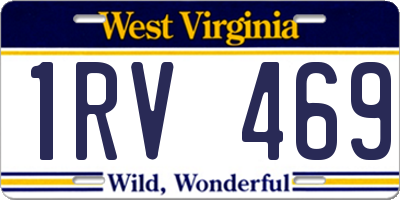 WV license plate 1RV469