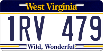 WV license plate 1RV479