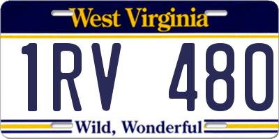 WV license plate 1RV480