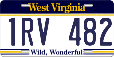 WV license plate 1RV482