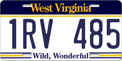 WV license plate 1RV485