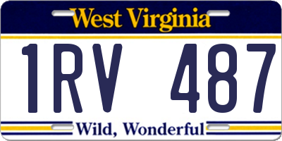 WV license plate 1RV487
