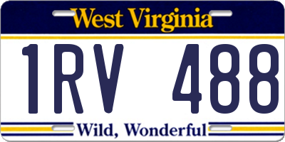 WV license plate 1RV488