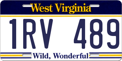 WV license plate 1RV489