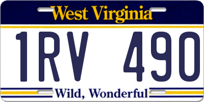 WV license plate 1RV490